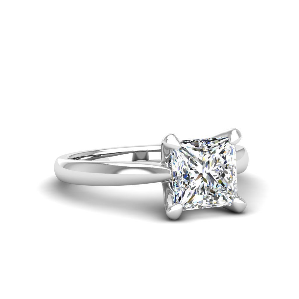 Engagement ring Linda princess 3D print model_9
