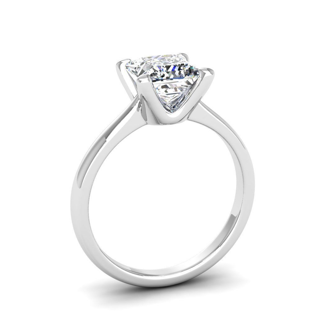 Engagement ring Linda princess 3D print model_6