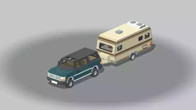 Voxel Caravan With SUV Tow