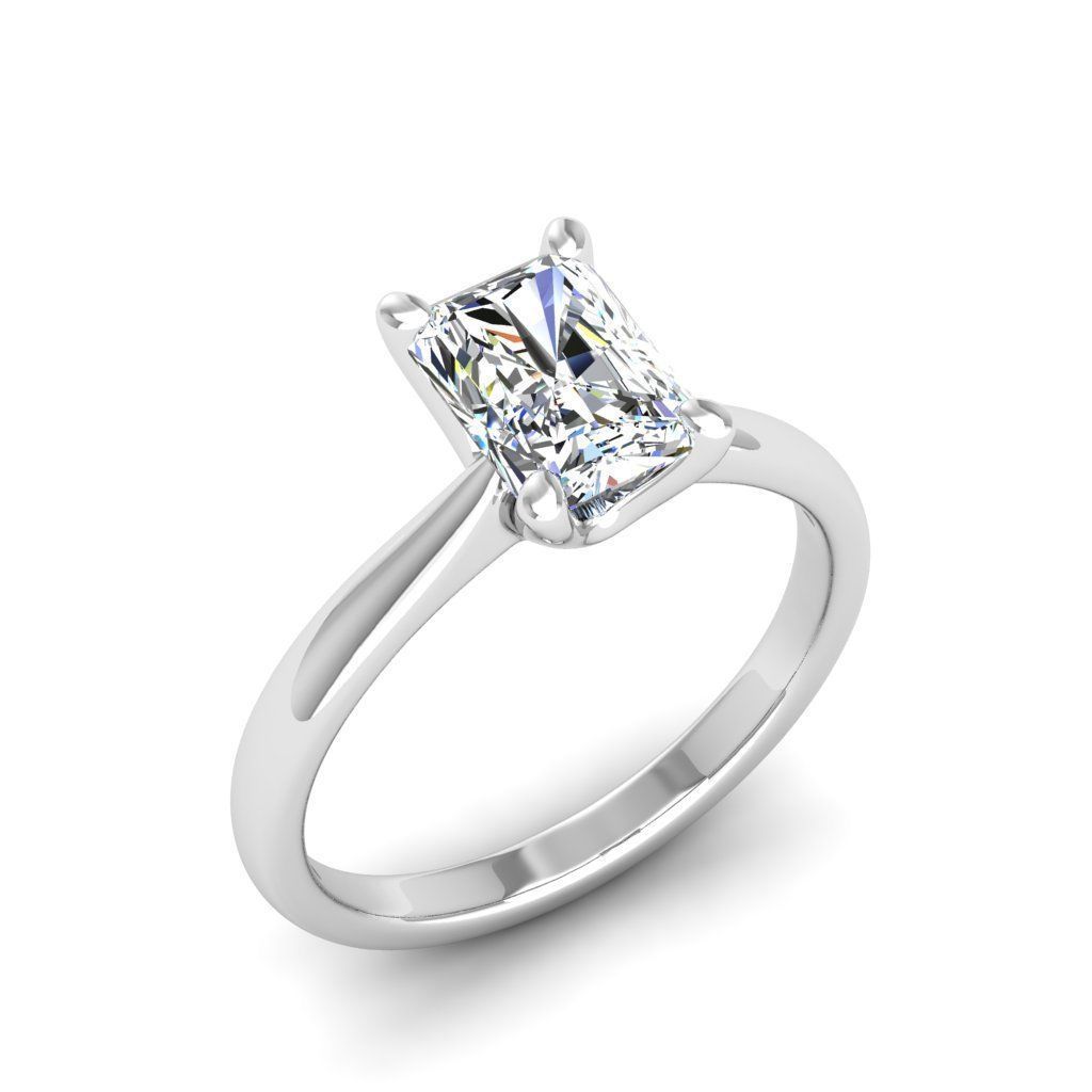 Engagement ring Linda radiant 3D print model_27