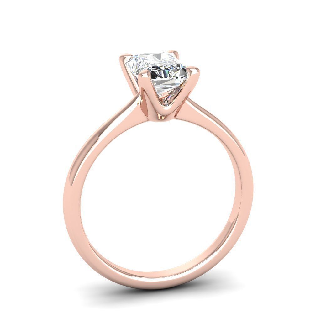 Engagement ring Linda radiant 3D print model_24