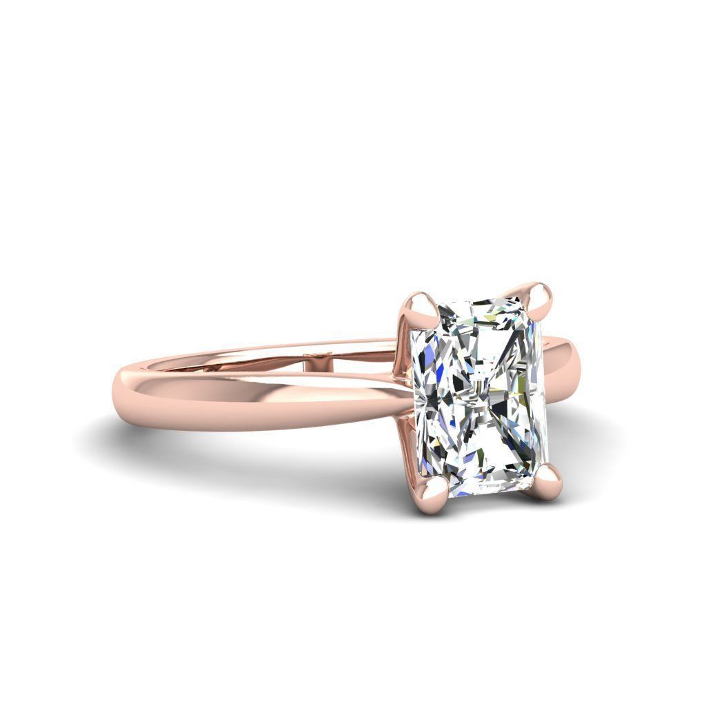 Engagement ring Linda radiant 3D print model_25