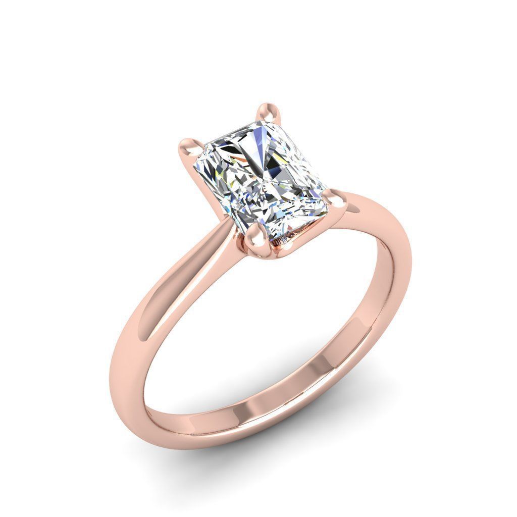 Engagement ring Linda radiant 3D print model_12