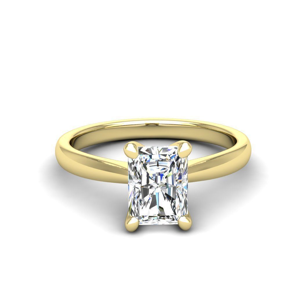 Engagement ring Linda radiant 3D print model_16