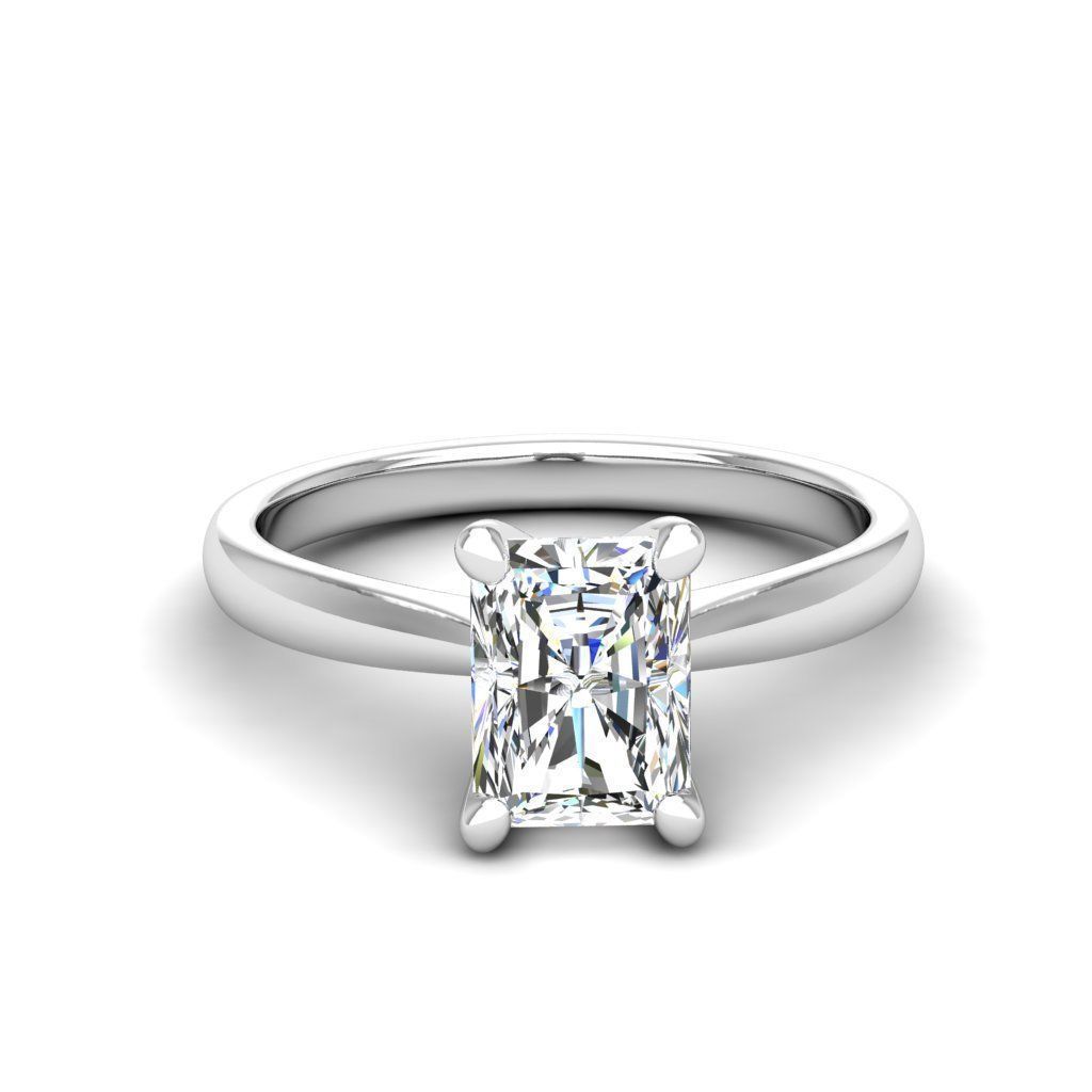 Engagement ring Linda radiant 3D print model_18