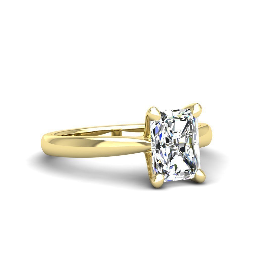 Engagement ring Linda radiant 3D print model_23