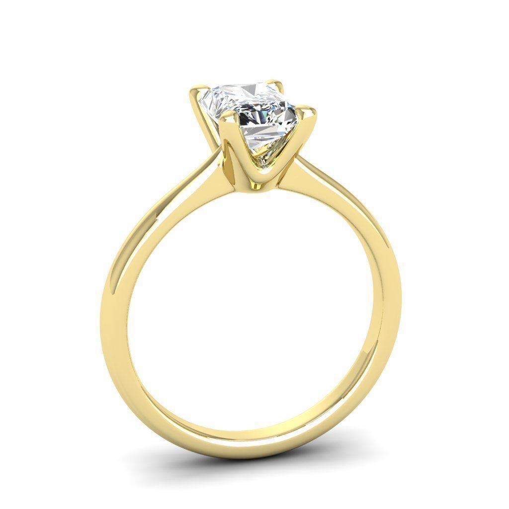 Engagement ring Linda radiant 3D print model_22