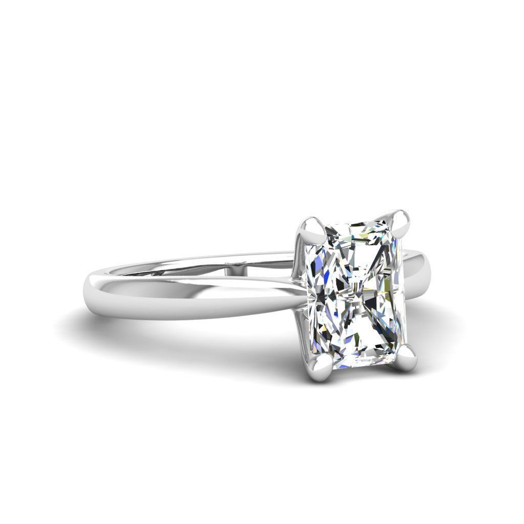 Engagement ring Linda radiant 3D print model_26
