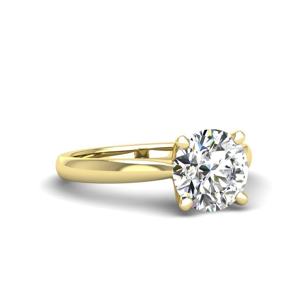 Engagement ring Linda round 3D print model_12