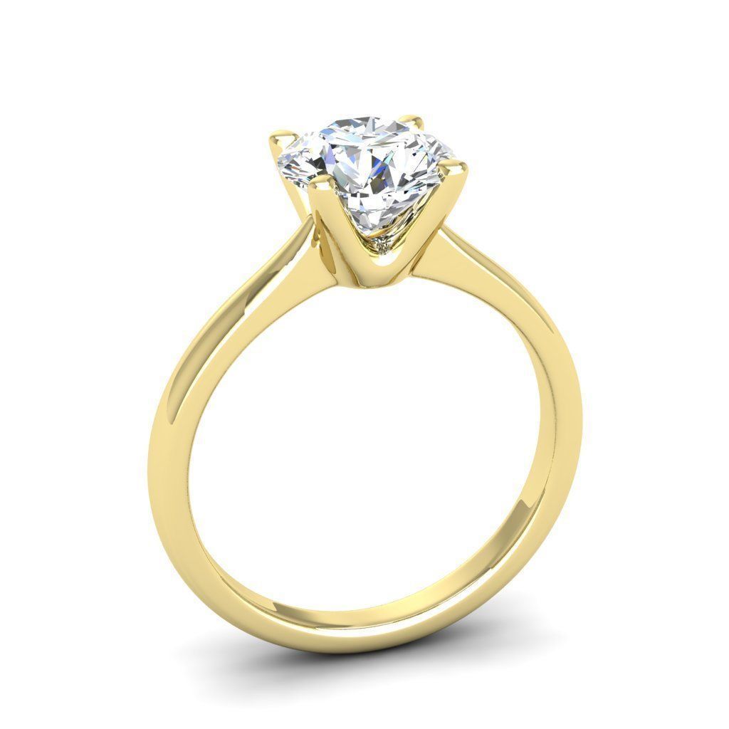 Engagement ring Linda round 3D print model_16