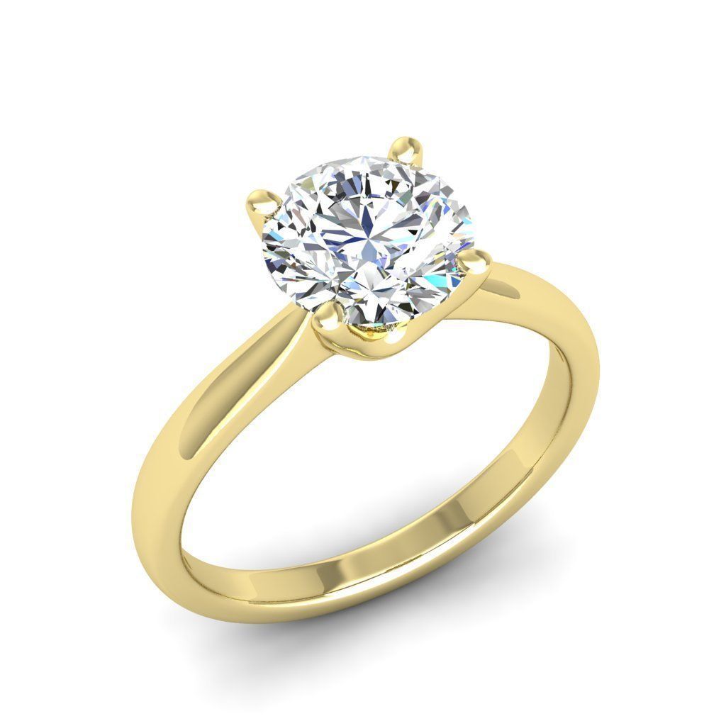 Engagement ring Linda round 3D print model_9