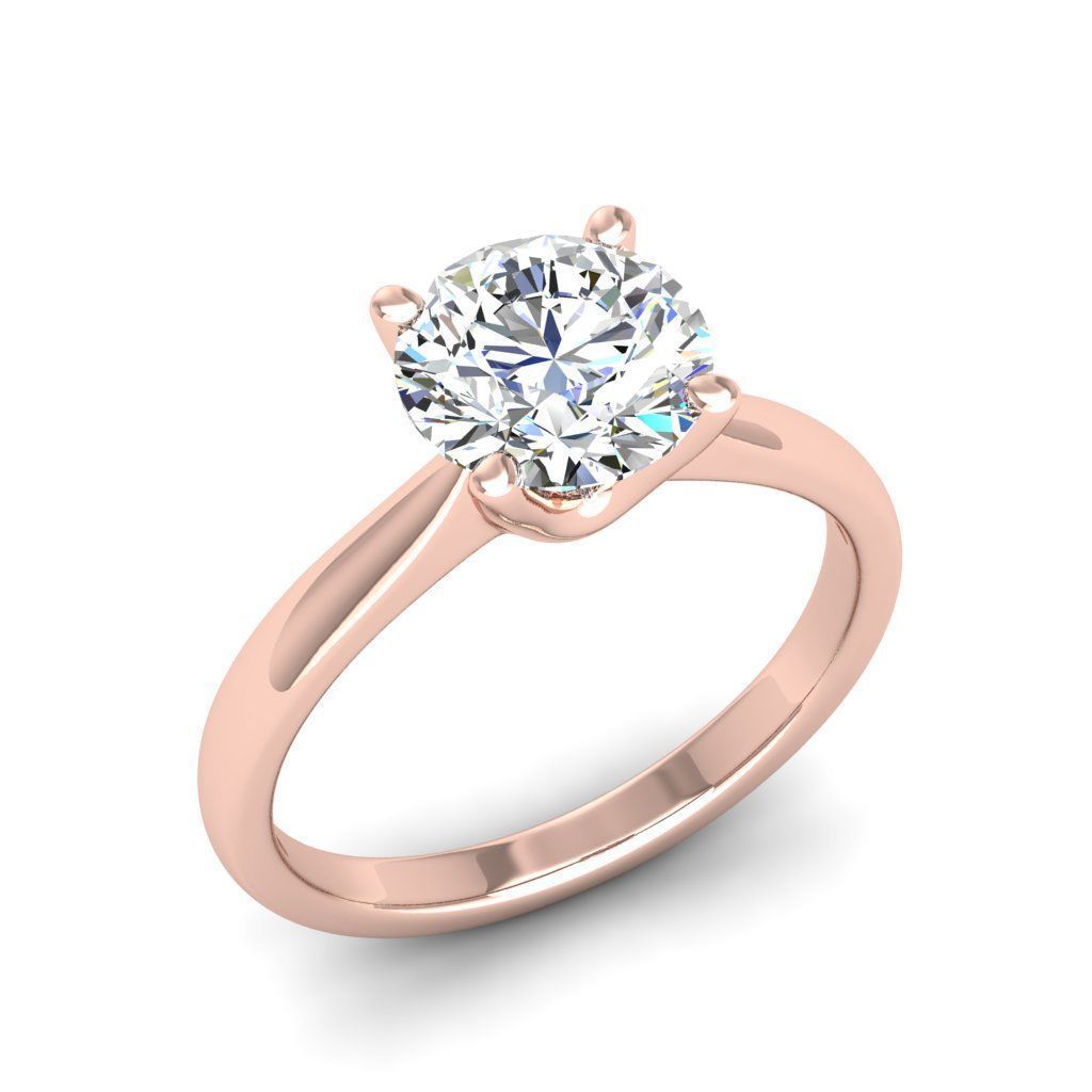 Engagement ring Linda round 3D print model_10