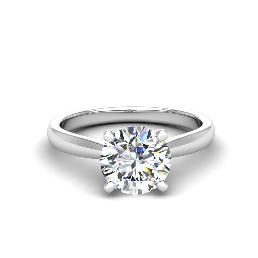 Engagement ring Linda round 3D print model_1