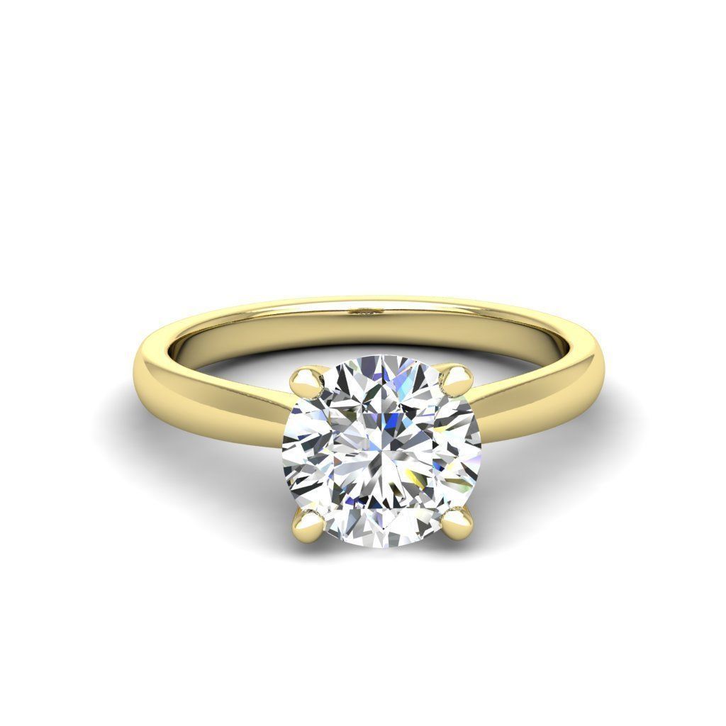 Engagement ring Linda round 3D print model_21
