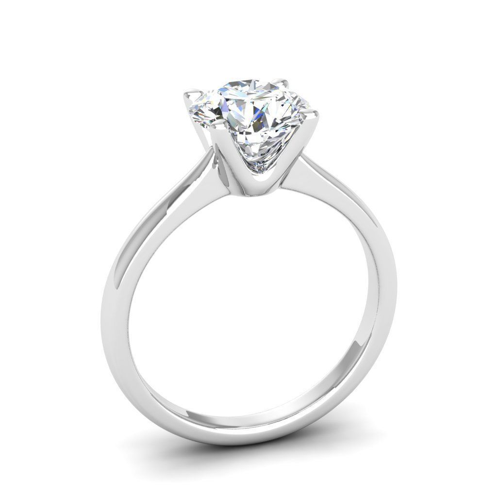 Engagement ring Linda round 3D print model_5