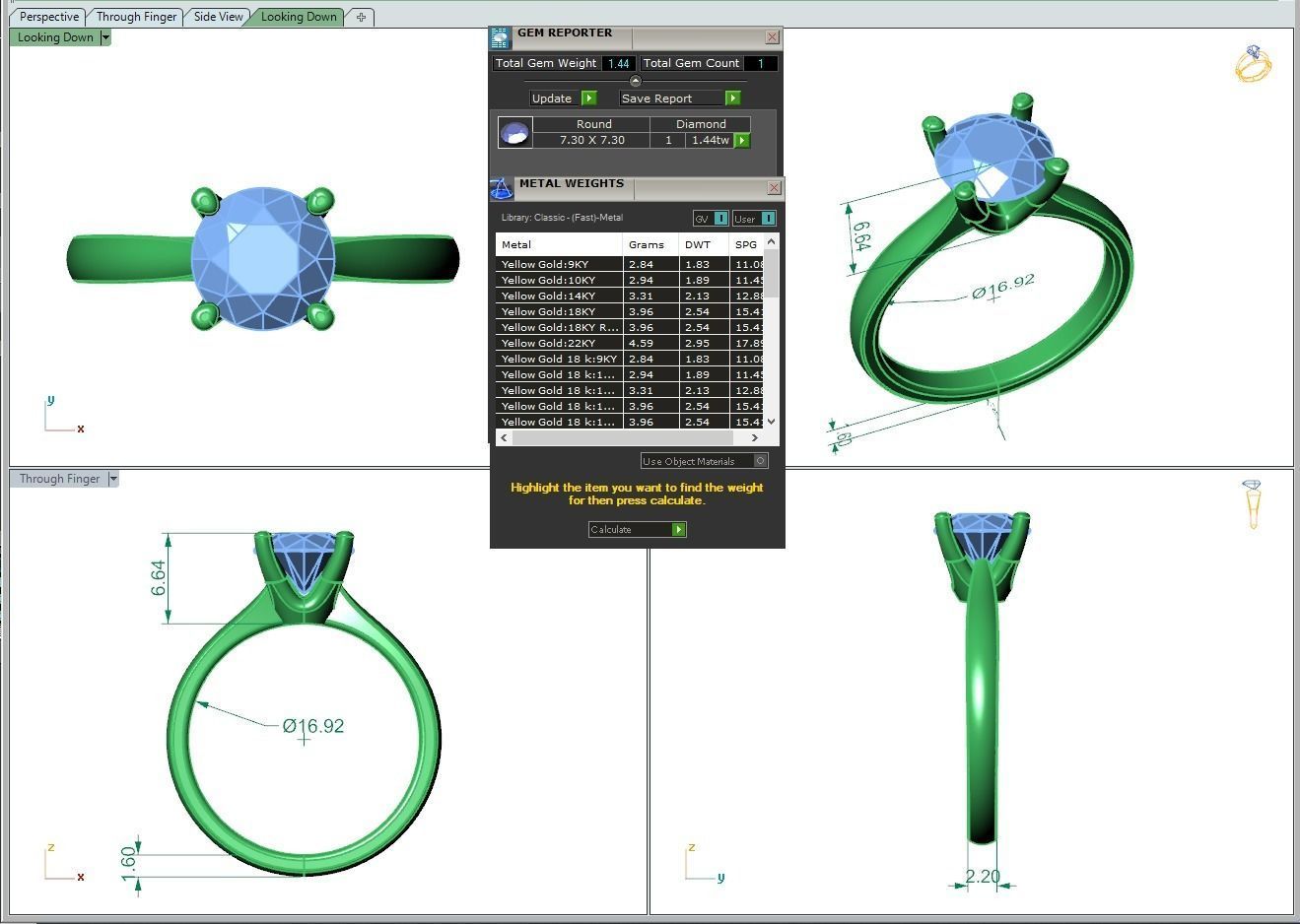 Engagement ring Linda round 3D print model_7
