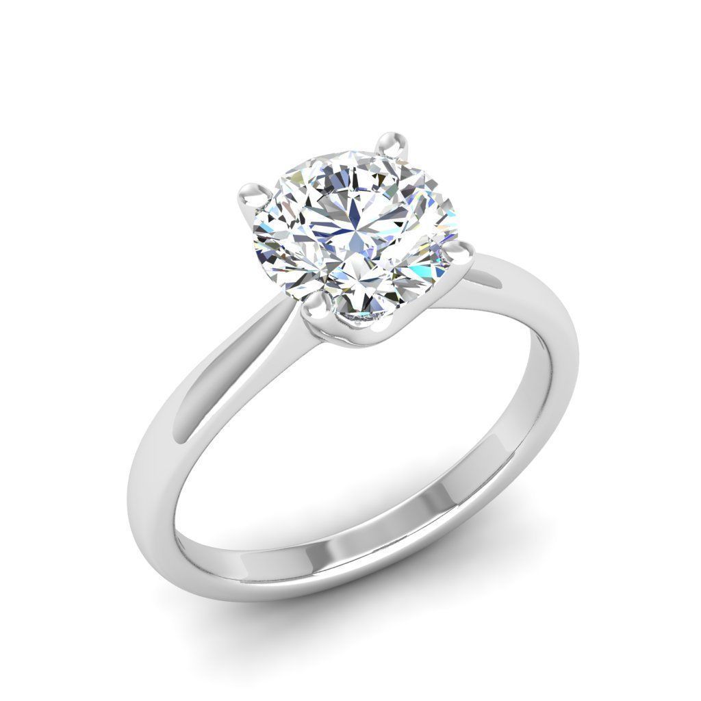 Engagement ring Linda round 3D print model_25