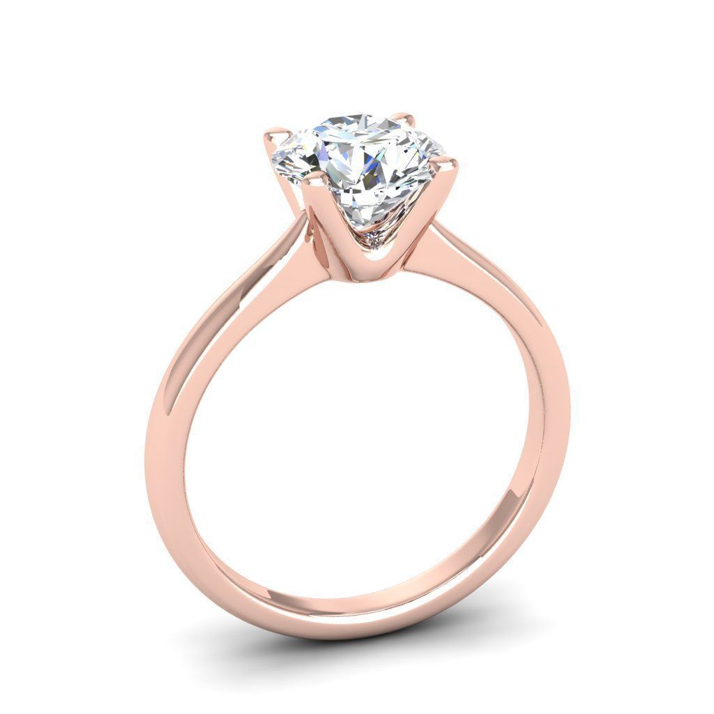 Engagement ring Linda round 3D print model_20