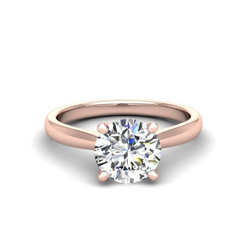 Engagement ring Linda round 3D print model_24