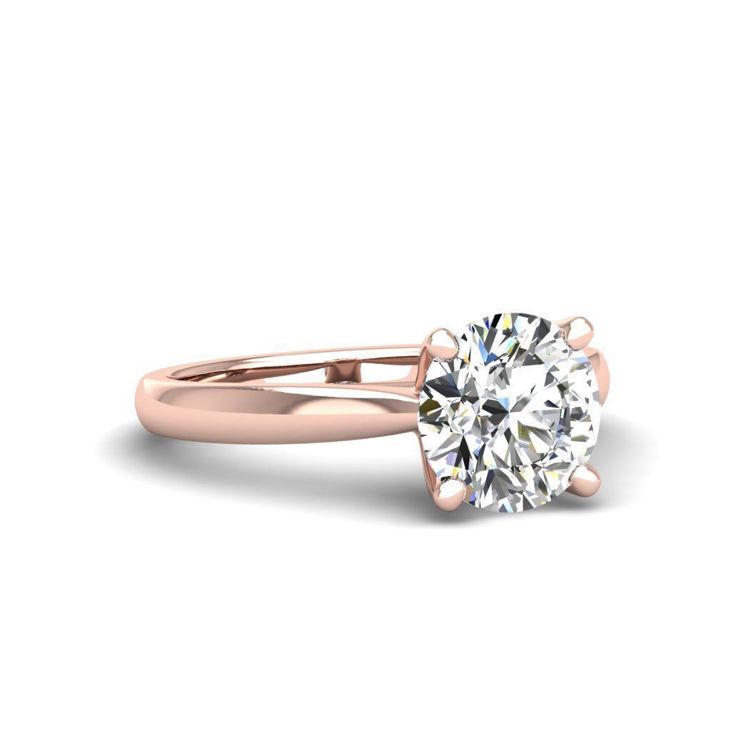 Engagement ring Linda round 3D print model_22