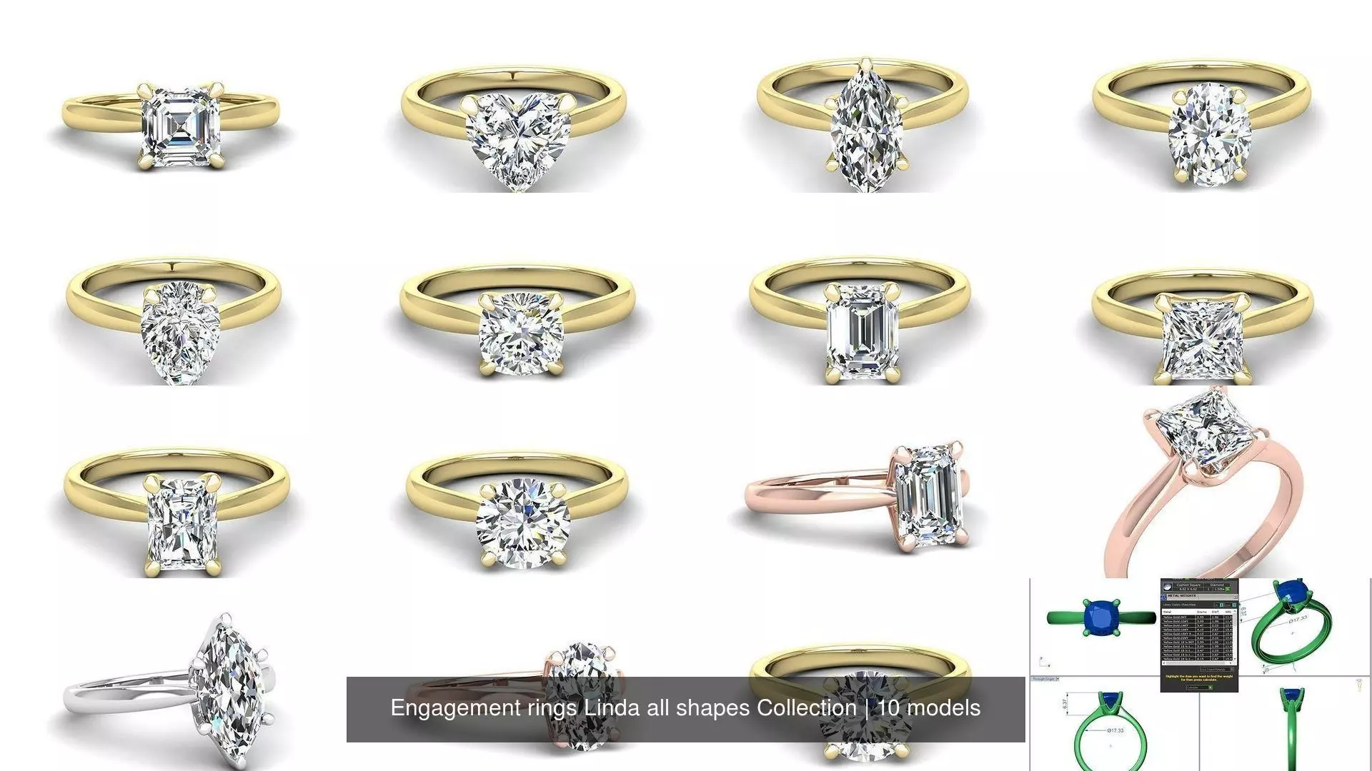 Engagement rings Linda all shapes Collection _0