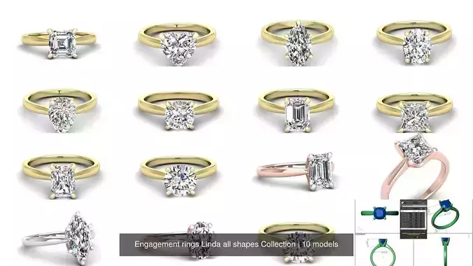 Engagement rings Linda all shapes Collection 