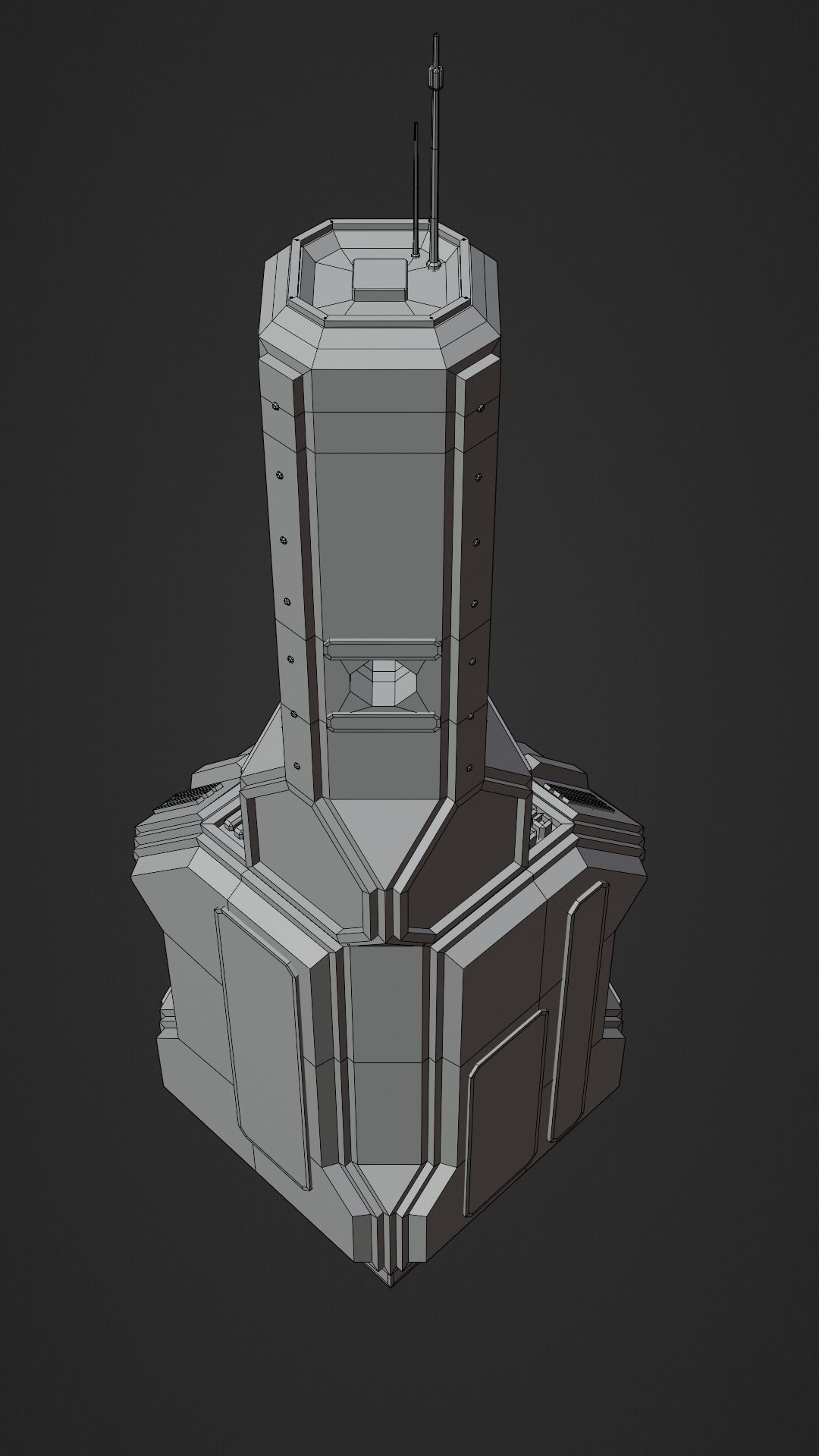 SciFi Cyberpunk Building 06 Low-poly 3D model_10