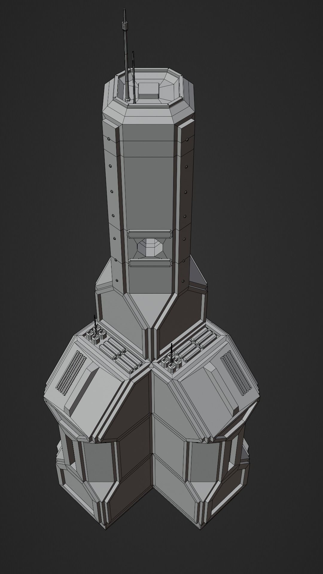 SciFi Cyberpunk Building 06 Low-poly 3D model_9