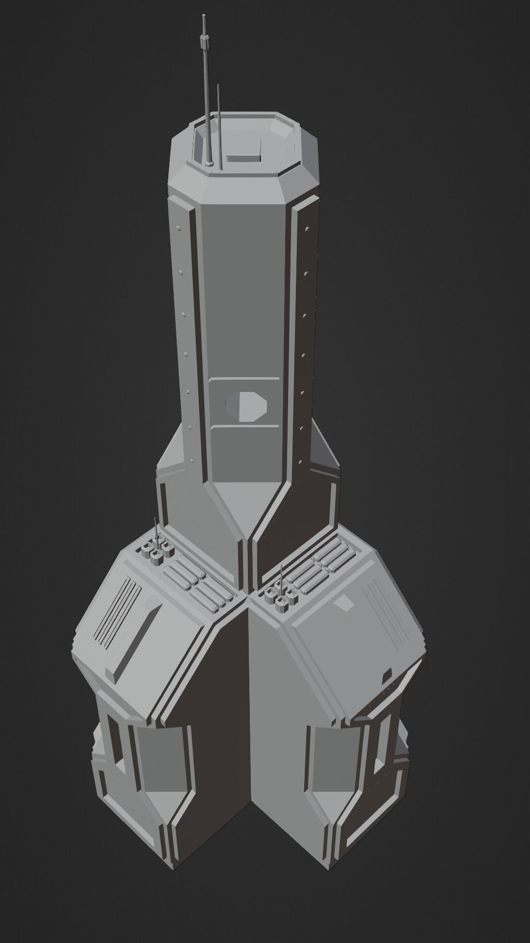 SciFi Cyberpunk Building 06 Low-poly 3D model_8