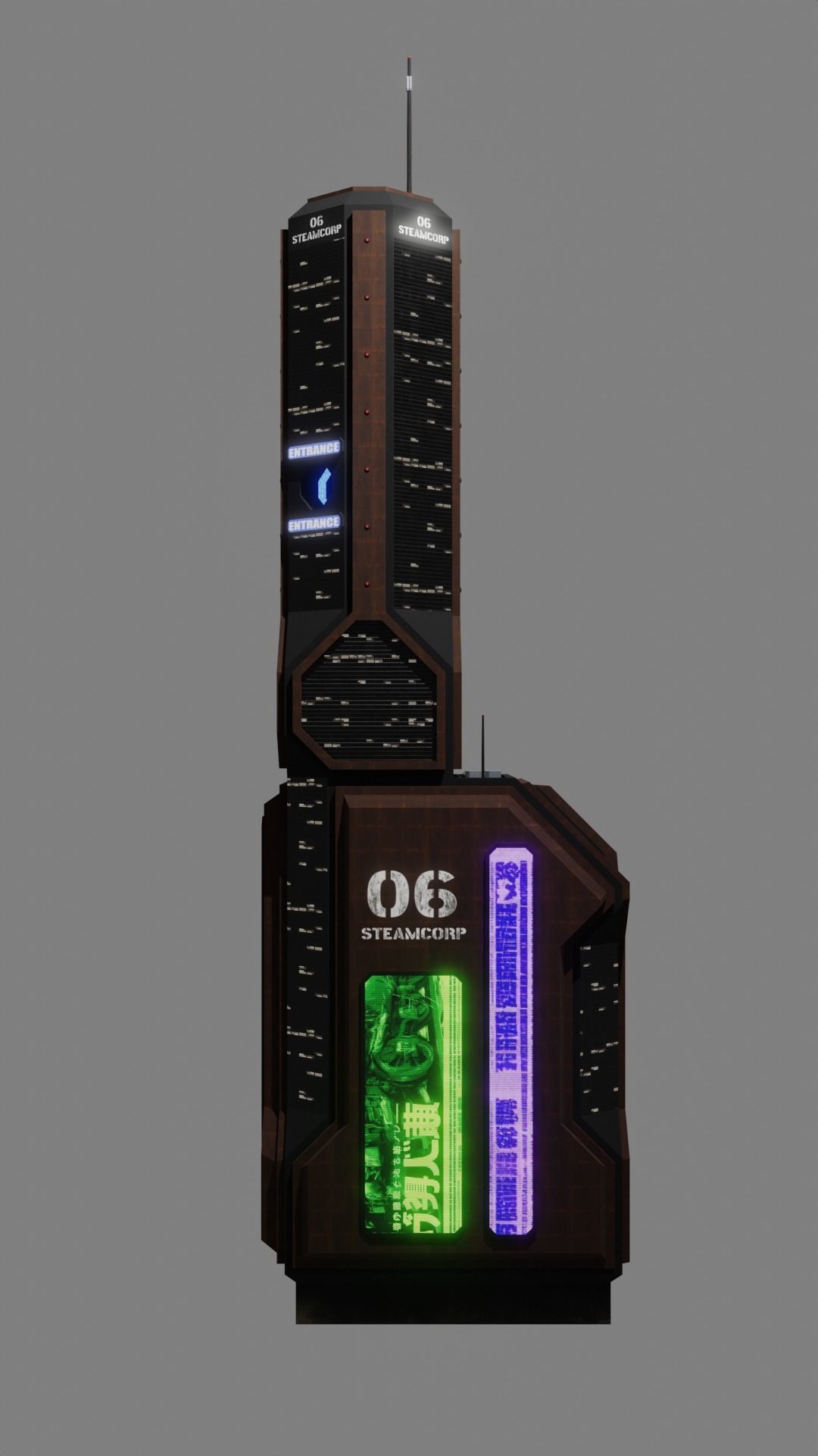 SciFi Cyberpunk Building 06 Low-poly 3D model_4