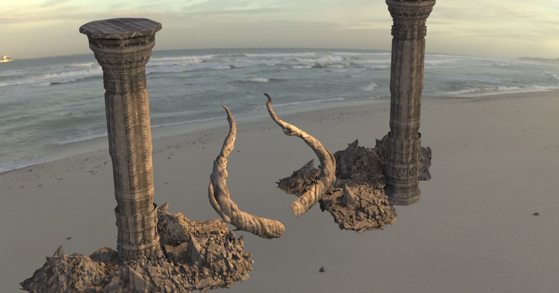 Golem giant Ruins collection  3D model_10