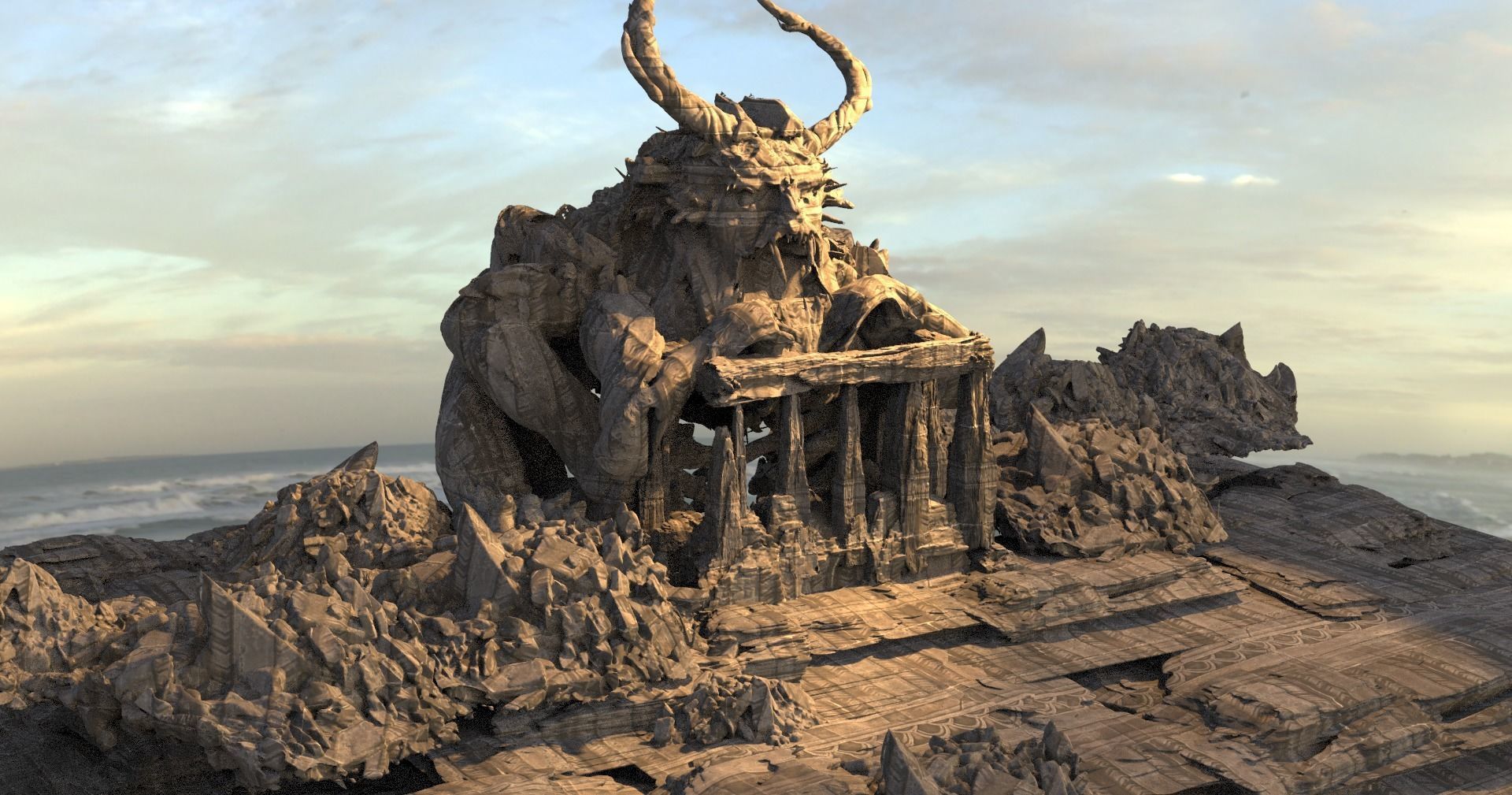 Golem giant Ruins collection  3D model_8