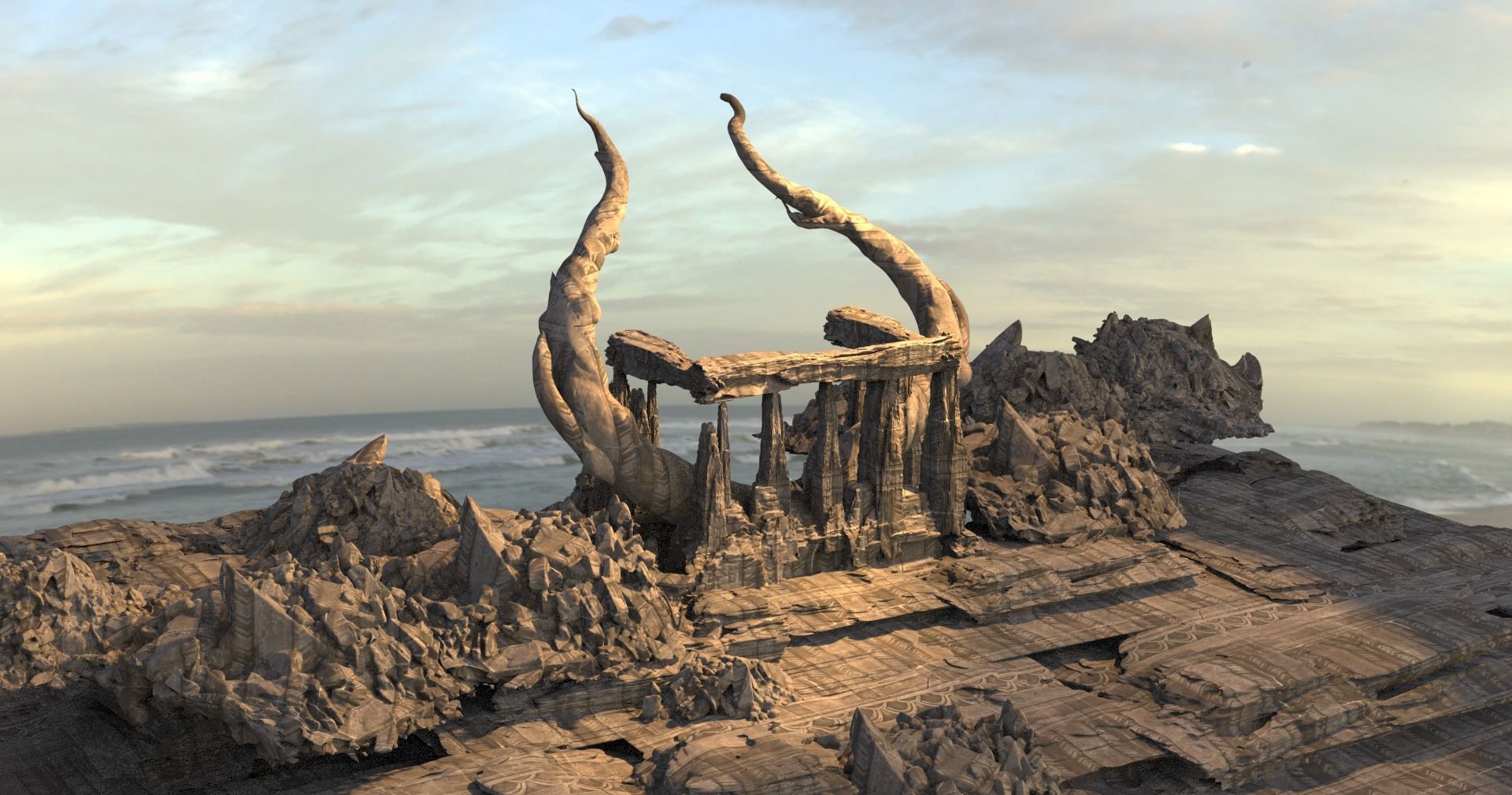 Golem giant Ruins collection  3D model_9