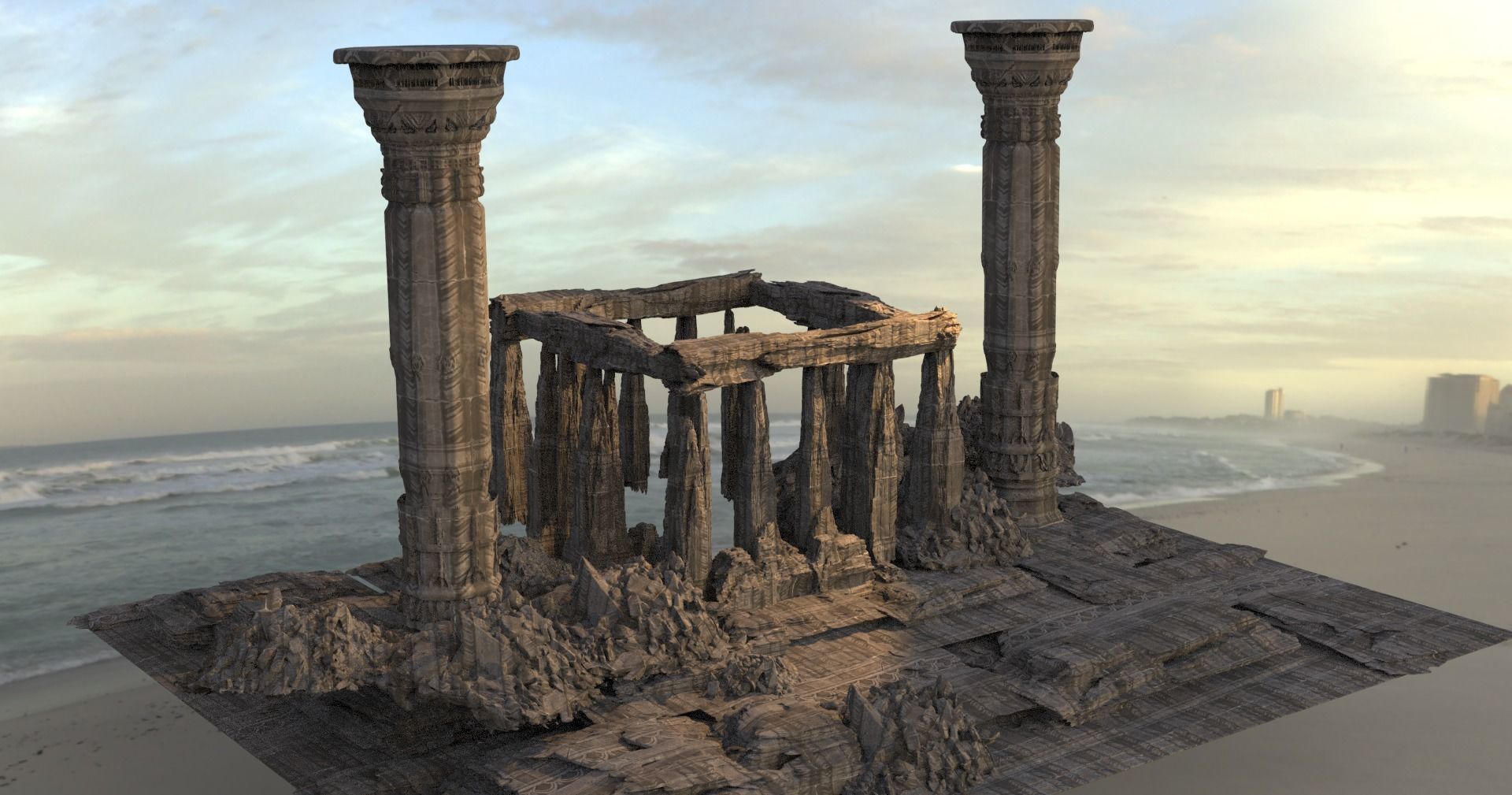 Golem giant Ruins collection  3D model_5