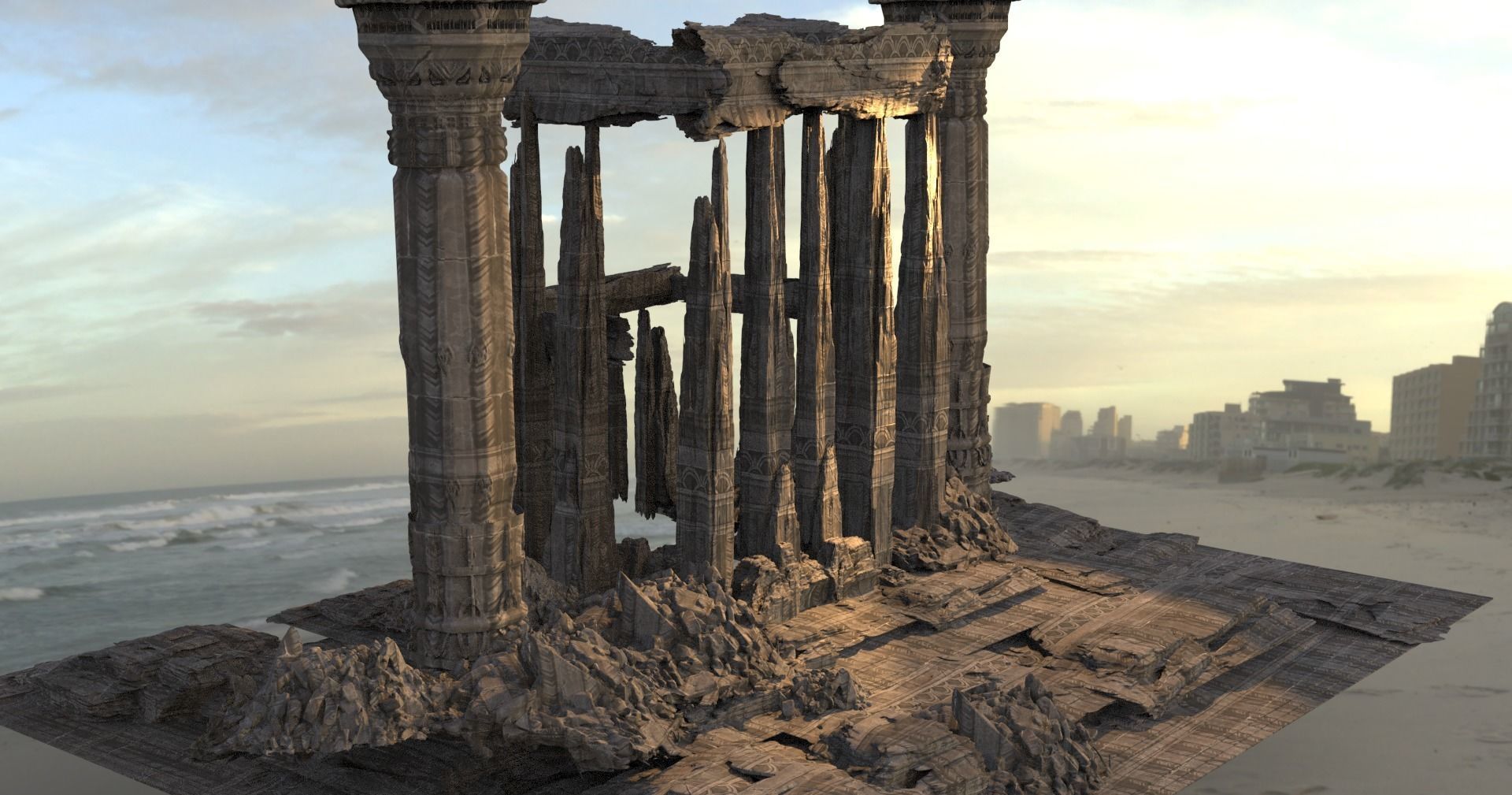 Golem giant Ruins collection  3D model_12