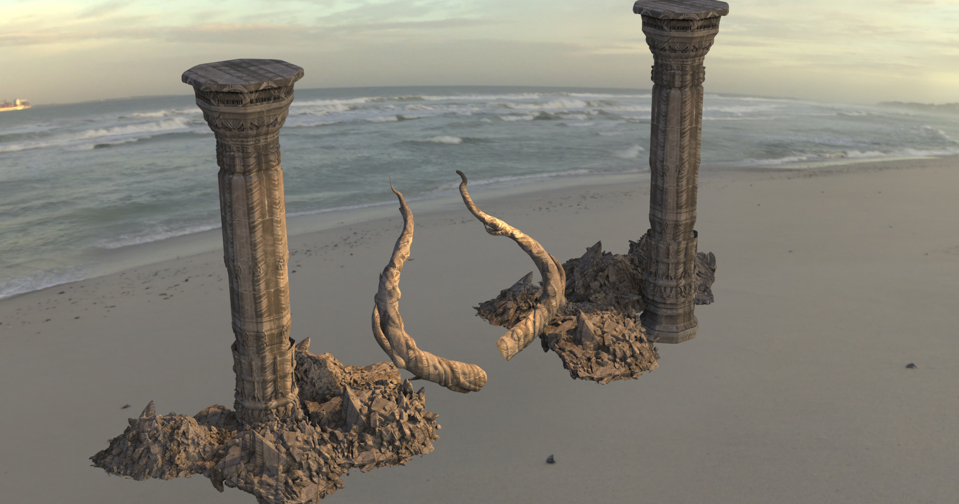 Golem giant Ruins collection  3D model_2