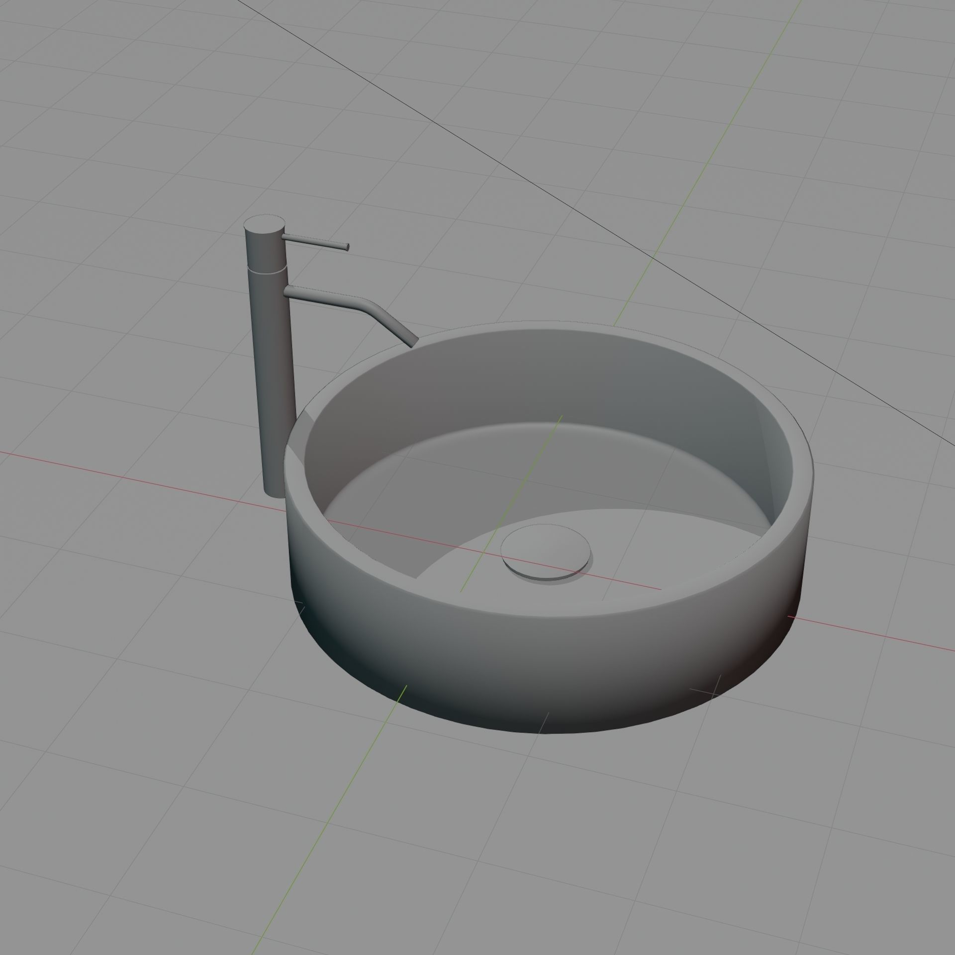 Modern Bathroom Sink 2 Low-poly 3D model_8