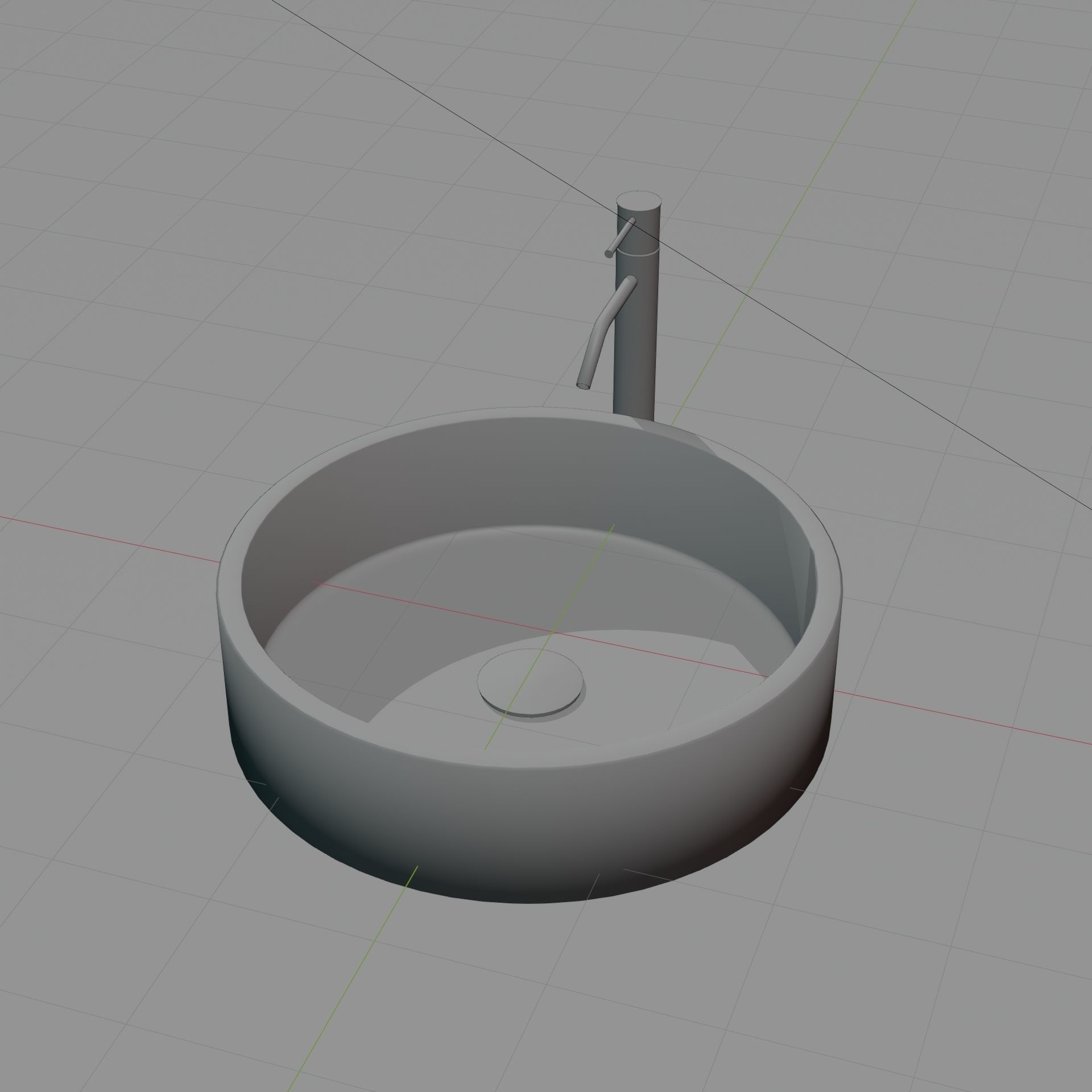 Modern Bathroom Sink 2 Low-poly 3D model_7