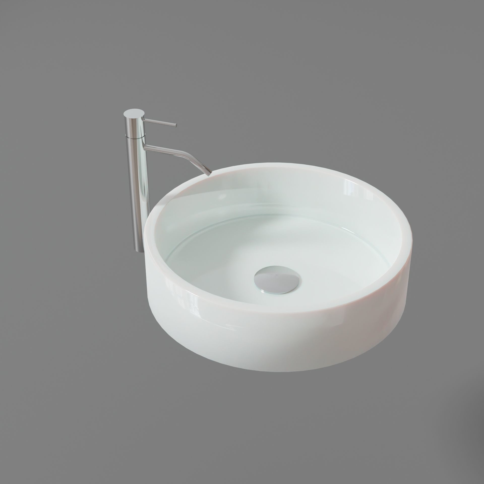Modern Bathroom Sink 2 Low-poly 3D model_1