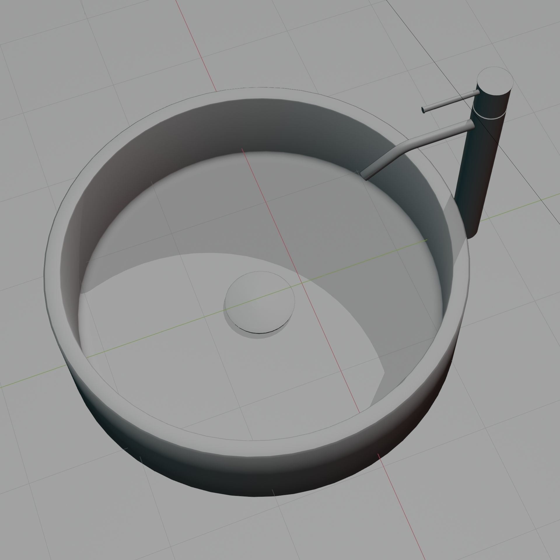 Modern Bathroom Sink 2 Low-poly 3D model_12