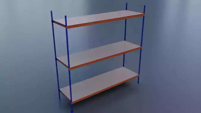 HEAVY DUTY BOLTLESS SHELVING-3Shelves 3D model