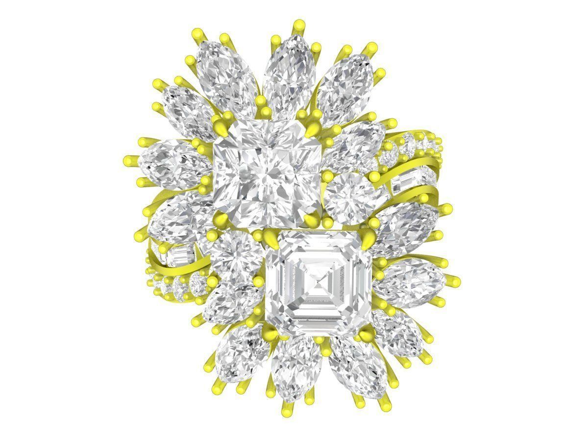 7279 non traditional diamond women ring 3D print model_2