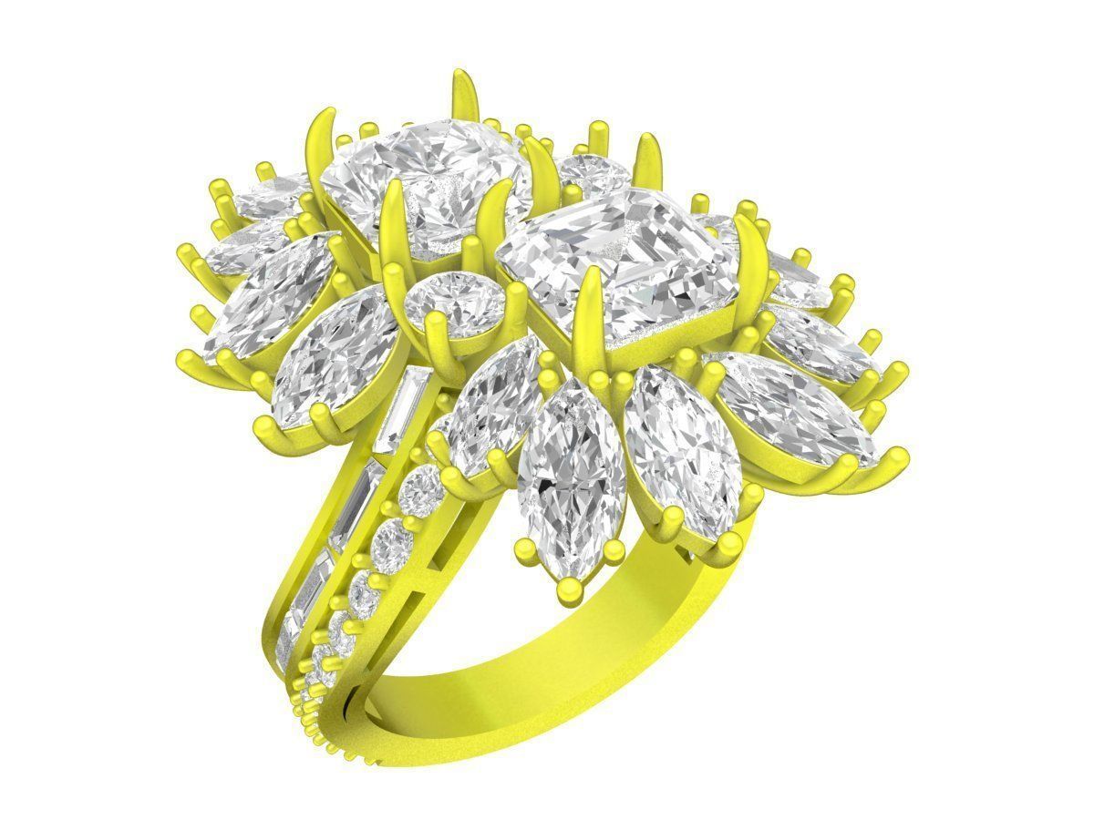 7279 non traditional diamond women ring 3D print model_1