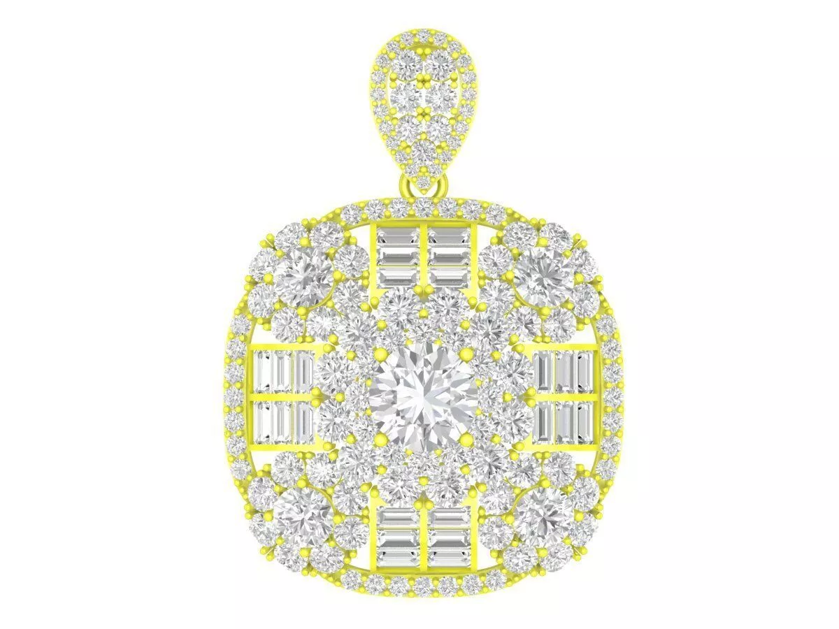 A7235 Diamond Custom Pendant For Women 3D Model 3D print model
