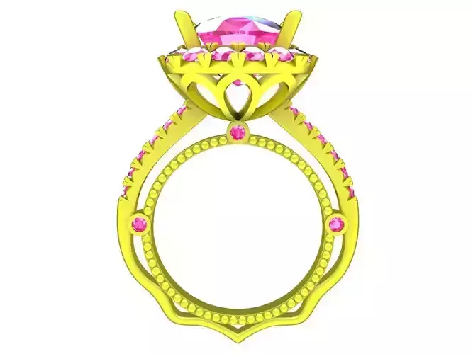 A7244 Luxury Diamond Solitaire Engagement Ring For Women 3D Mode