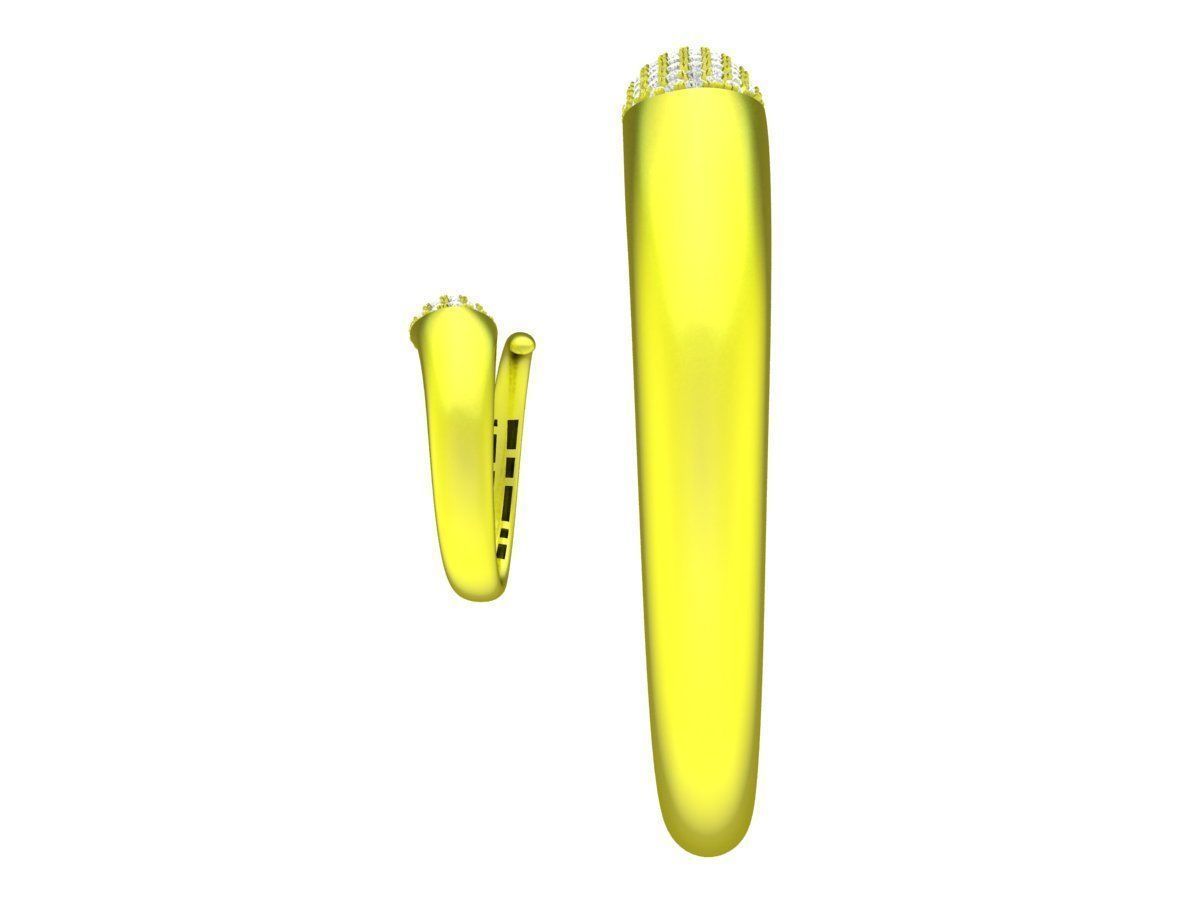 A7242 Set Custom Diamond Bangle and Ring For Women 3D Model 3D print model_4