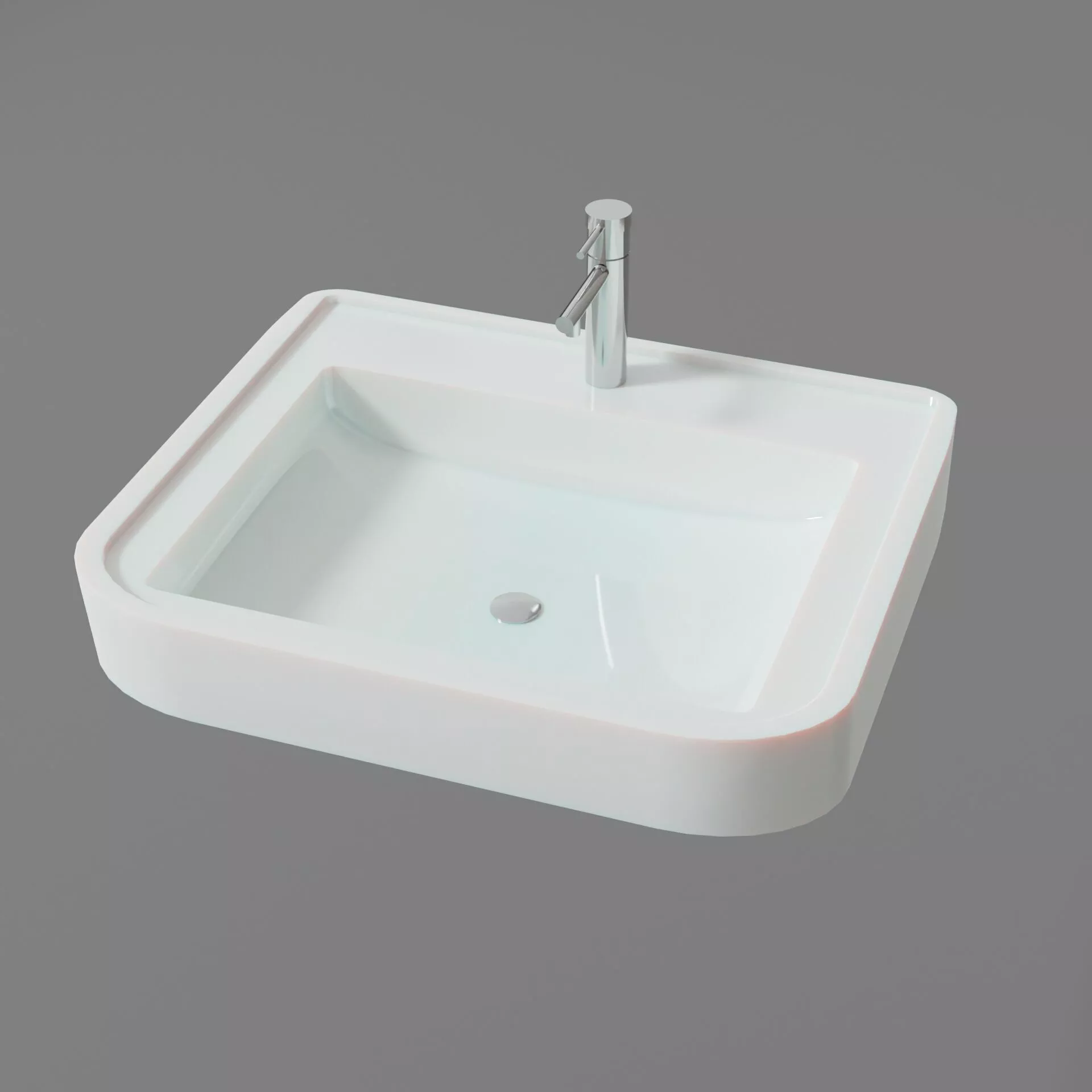 Modern Bathroom Sink 3 Low-poly 3D model