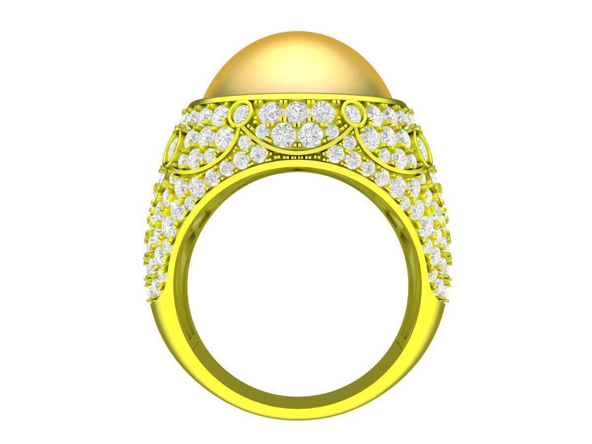 A7248 Oval Ruby Diamond Vintage Ring for Men 3D Model 3D print model_2