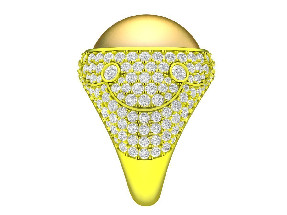 A7248 Oval Ruby Diamond Vintage Ring for Men 3D Model 3D print model_3