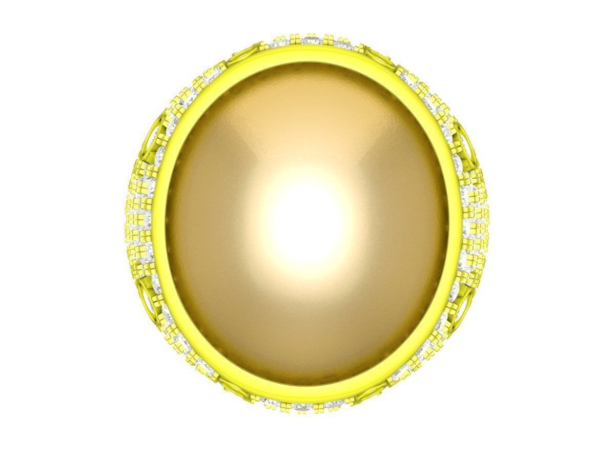 A7248 Oval Ruby Diamond Vintage Ring for Men 3D Model 3D print model_1